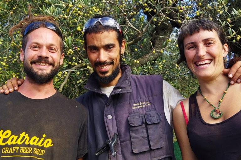 Nuria, Cheo y Omar del productor ecológico La Puput