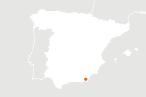 Mapa de ubicación de España del productor ecológico Constantino Ruiz