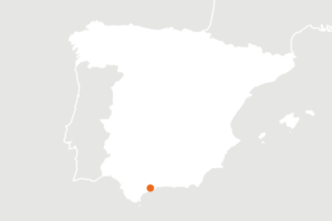 Kaart van de ligging in Spanje van de biologische producent Belén