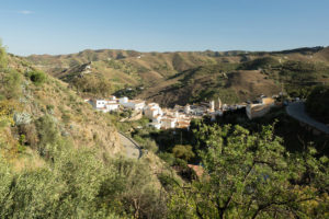 A view from the farm of la Perucha across the hills to the nearest town