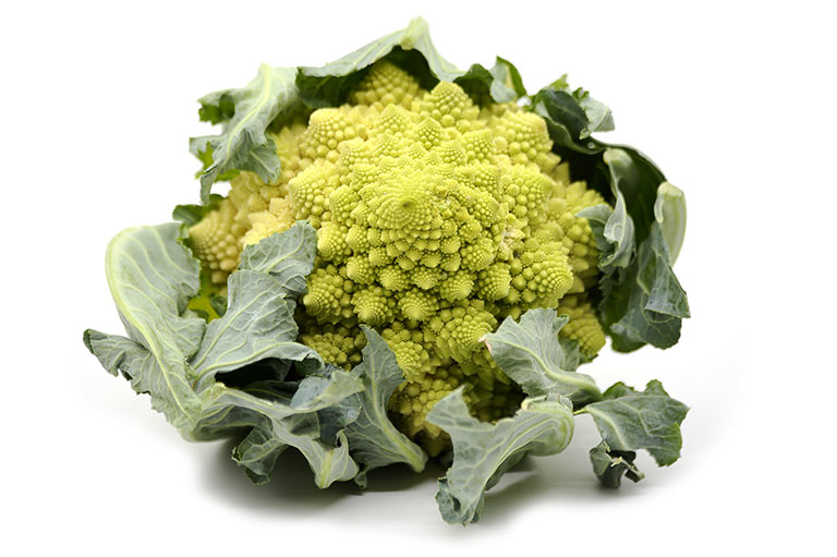 A romanesco against a white background