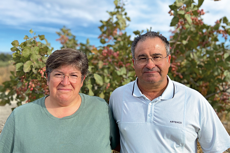 Organic pistachio producers Violeta and Gumersindo Sanchez Bretones