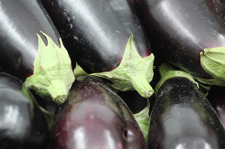 Detailweergave van aubergines
