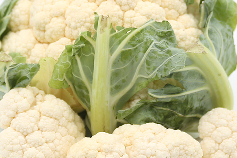 Een close-up van de textuur van een bloemkool