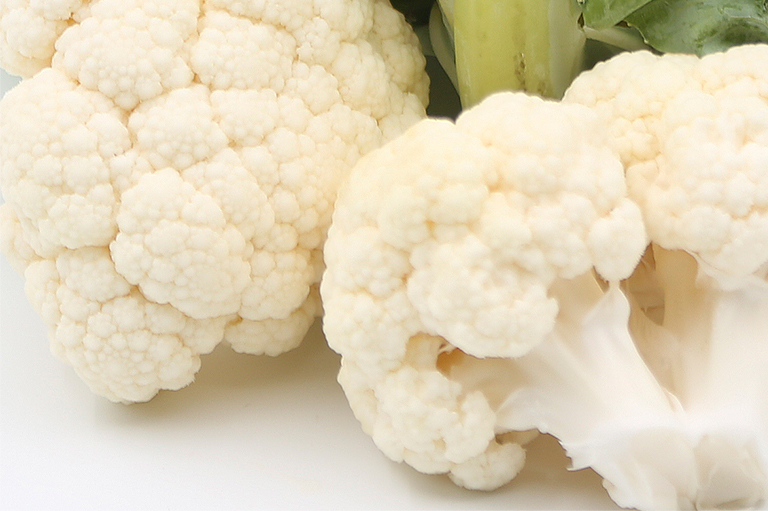 Een close-up van de textuur van een bloemkool