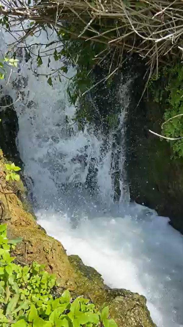 Small waterfall in Jose's irrigation channel